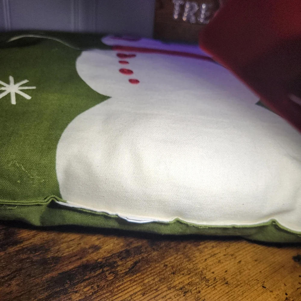Festive Snowman Throw Pillow-red/white/green